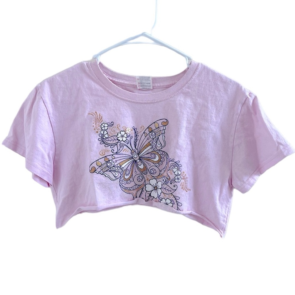 Hot Topic Y2K Baby Pink Crop Top 💕